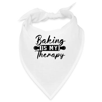Baking Is My Therapy Baker Bakery Chef Cake Bake - Bandana - Weiß - Vorne