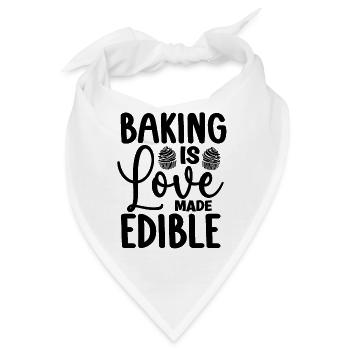 Baking Is Love Made Edible Baker Bakery Cake Bake - Bandana - Weiß - Vorne
