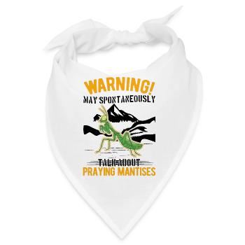 Gottesanbeterin Mantis Fangschrecke - Bandana - Weiß - Vorne