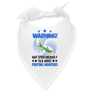 Gottesanbeterin Mantis Fangschrecke - Bandana - Weiß - Vorne