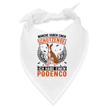 Podenco Schutzengel Spanischer Windhund Podenco - Bandana - Weiß - Vorne