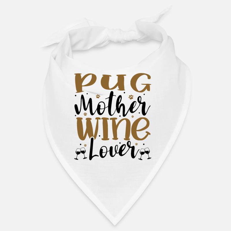 Mère PUG amoureuse du vin Bandana