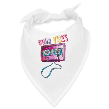 Retro Vintage Mixtape Kassette Kassette 80's 90's Kosten - Bandana - Weiß - Vorne