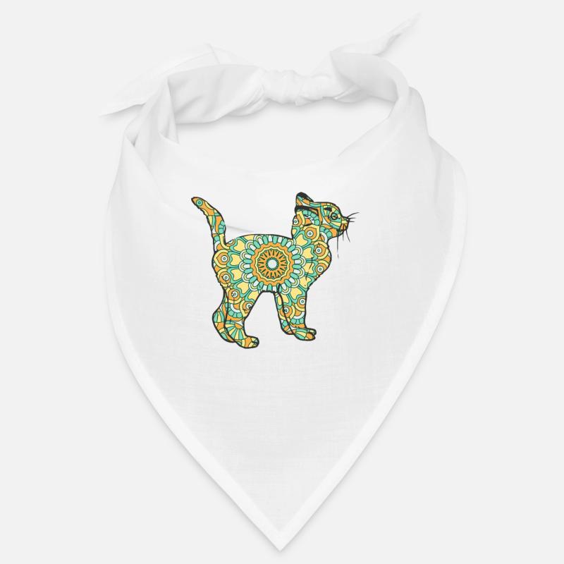 Mandala Cat Geometry Pattern Bandana