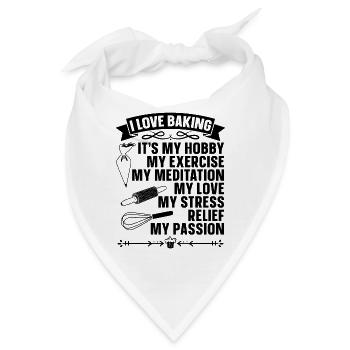 I Love Baking Baker Bakery Chef Cupcake Bake - Bandana - Weiß - Vorne
