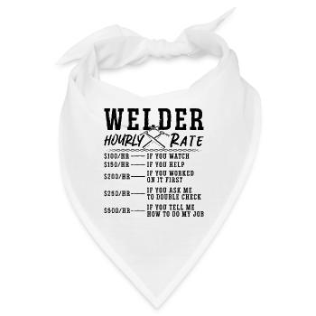 Welder Hourly Rate Weld Welders Welding Career - Bandana - Weiß - Vorne