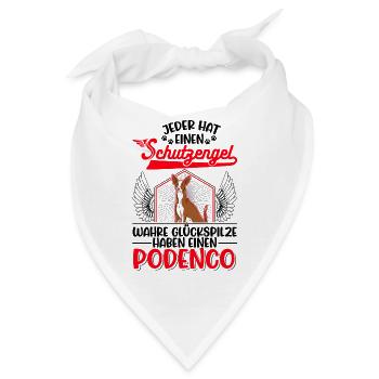 Podenco Schutzengel Spanischer Windhund Podenco - Bandana - Weiß - Vorne