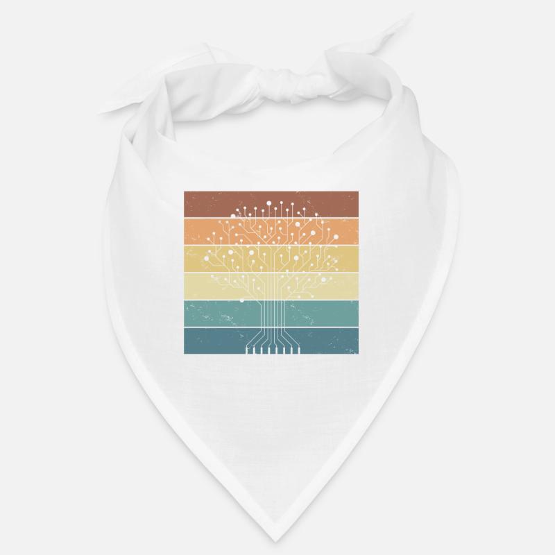 Funny Vintage Computer Tree for All Tech Fans Bandana