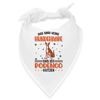Podenco Glitzer Spanischer Windhund Podenco - Bandana - Weiß - Vorne