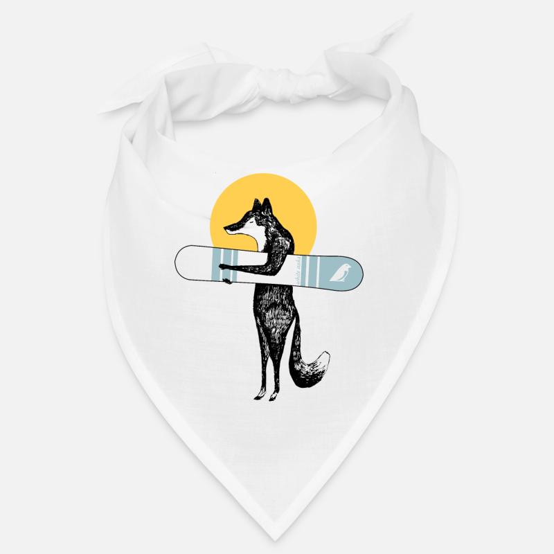 Cooler Fuchs mit Snowboard Bandana