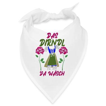 Mei dirndl is in da wasch - Bandana - Weiß - Vorne