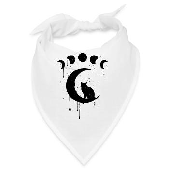 Occult Mondphase Gothic Grunge Okkult - Bandana - Weiß - Vorne