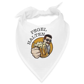 Pegel halten - Party Feiern Kneipe - Bandana - Weiß - Vorne