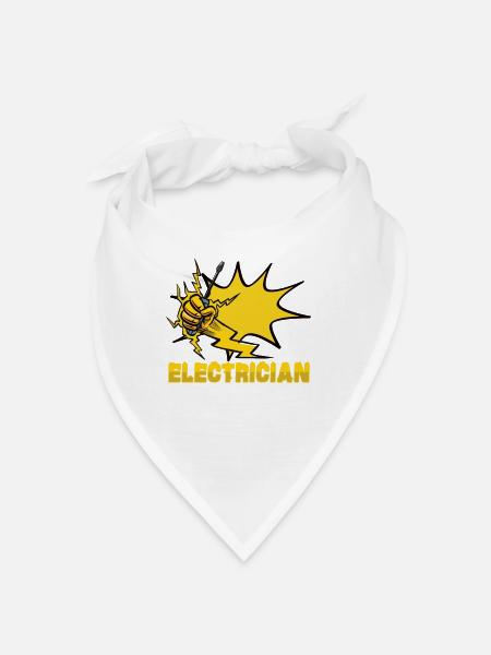 Electrician Electrical Engineer Lineman Electrical - Bandana - white - Front