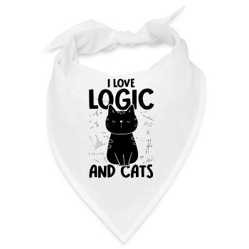 Ich Liebe Katzen - Logik - Bandana - Weiß - Vorne