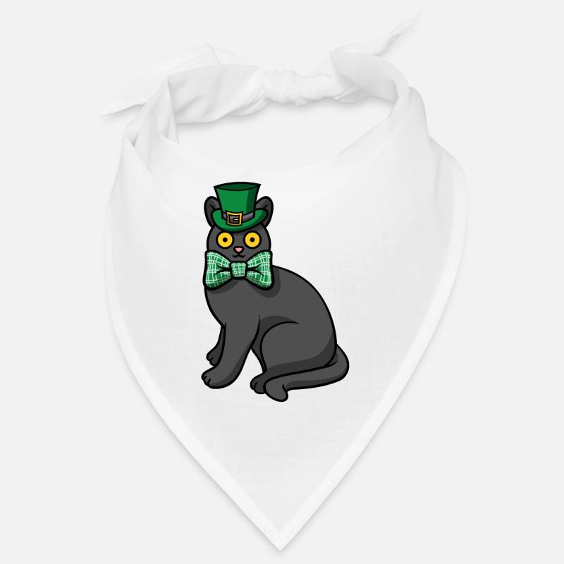 Schwarze Katze St. Patricks Day Bandana