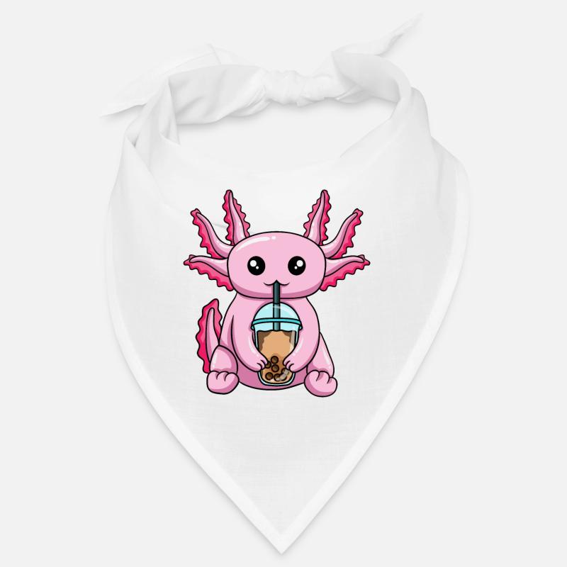 Kawaii Bubble Tea Axolotl Bandana