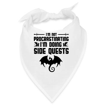 Ich Zögere Nicht, Ich Mache Nebenquests RPG Table - Bandana - Weiß - Vorne