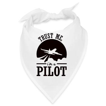 Pilot Flugzeug fliegen Flugsport Geschenkidee - Bandana - Weiß - Vorne