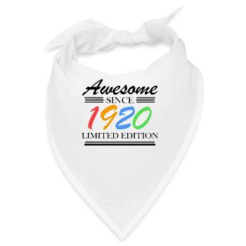 1920 - Fantastisch seit 1920 - Jahrgang 1920 - Bandana - Weiß - Vorne