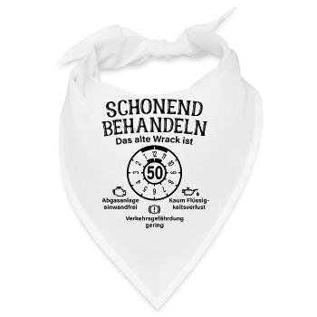 Schonend Behandeln 50. Geburtstag Altes Wrack 50 - Bandana - Weiß - Vorne