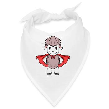 Schaf Superheld - Bandana - Weiß - Vorne