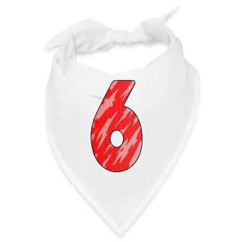 Nummer 6 - 6 Jahre - Bandana - Weiß - Vorne
