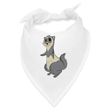 Frettchen - Bandana - Weiß - Vorne