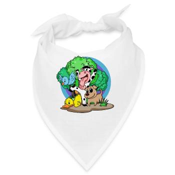 Niedliche Tiere - Bandana - Weiß - Vorne