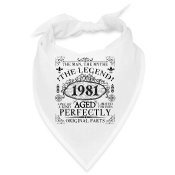 1981 | Die Legende seit 1981 Geburtstag - Bandana - Weiß - Vorne