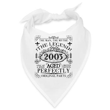 2003 | Die Legende seit 2003 Geburtstag - Bandana - Weiß - Vorne