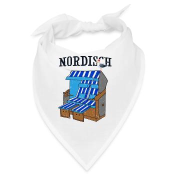 Moin Strandkorb Urlaub Nordlicht Nordisch Ostsee - Bandana - Weiß - Vorne