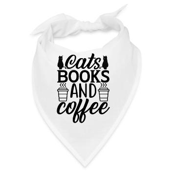 katzen bücher kaffee - Bandana - Weiß - Vorne