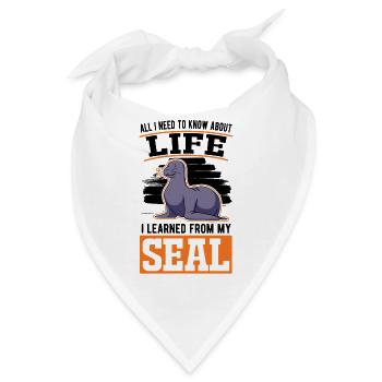 Robbe Geschenk Seal Seelöwe - Bandana - Weiß - Vorne