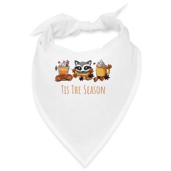 Latte Kaffee Waschbär - Bandana - Weiß - Vorne