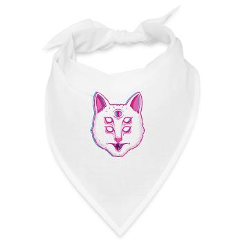 Glitch Cat Leuchtende katze mit Augen - Bandana - Weiß - Vorne