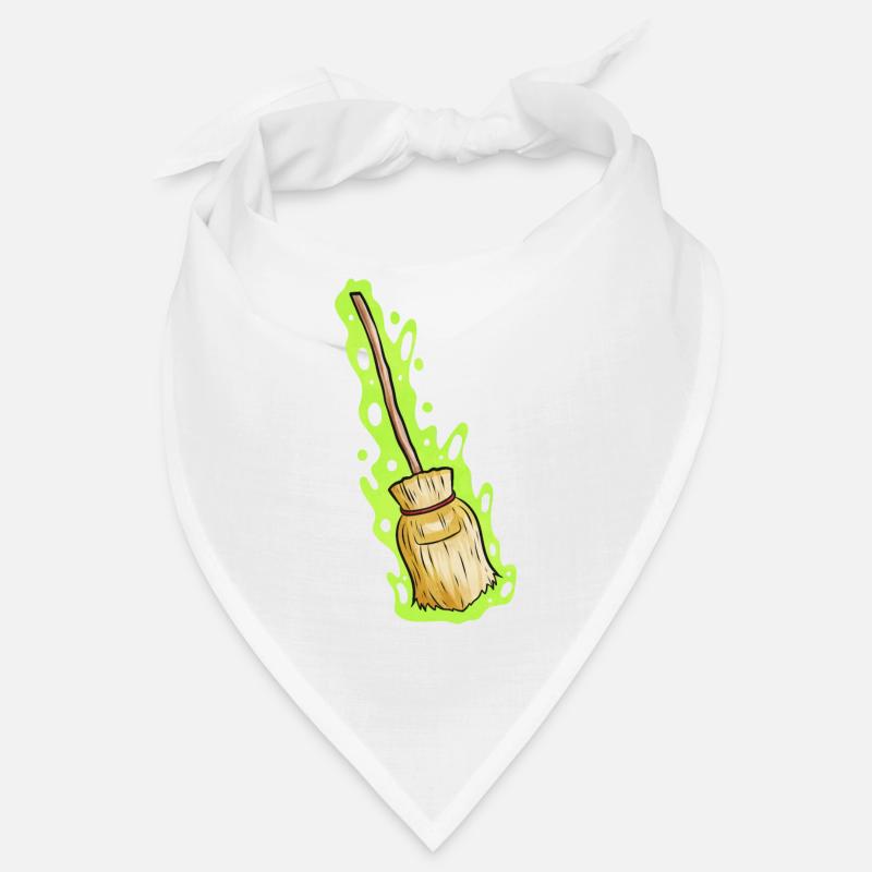 Magic Witch Broom With Green Shimmer Halloween Bandana