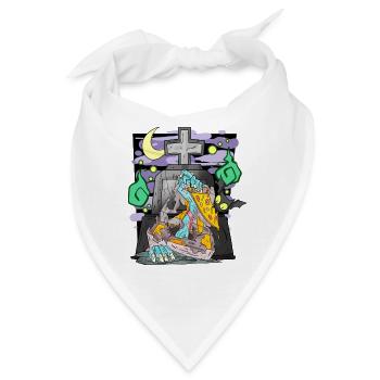 Zombie Grabstein Pizza lustig - Bandana - Weiß - Vorne