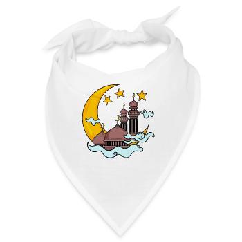 Moschee mit Halbmond - Bandana - Weiß - Vorne
