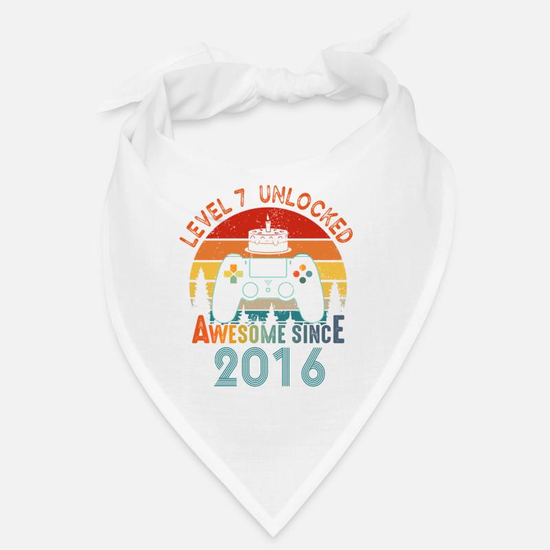 Level 7 Unlocked Awesome Since 2016 Funny Gamer Bandana
