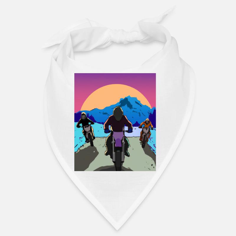 Vaporwave Esthétique Sunset Mountains Bandana