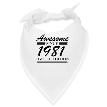 1981 - Jahrgang 1981 - Bandana - Weiß - Vorne