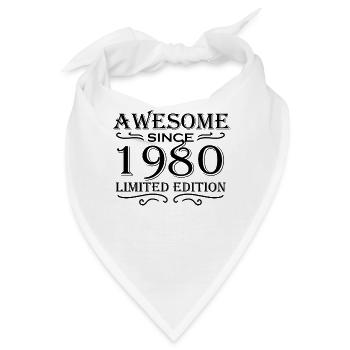 1980 - Jahrgang 1980 - Bandana - Weiß - Vorne