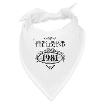 1981 | Die Legende seit 1981 Geburtstag - Bandana - Weiß - Vorne