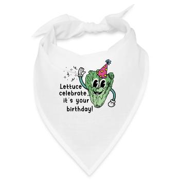 Veganer Salat Geburtstag Gruß Natal Day - Bandana - Weiß - Vorne