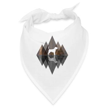 Beagle Abstract - Geometrisch - Bandana - Weiß - Vorne