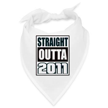 Straight Outta 2011 Geburtstag 2011 Geboren 2011 - Bandana - Weiß - Vorne