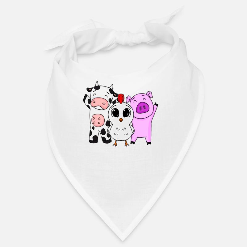 Animaux de ferme - Bandana - blanc