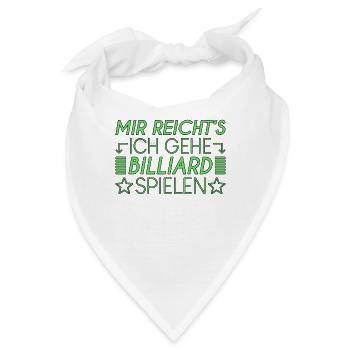 Billiard Spruch - Bandana - Weiß - Vorne