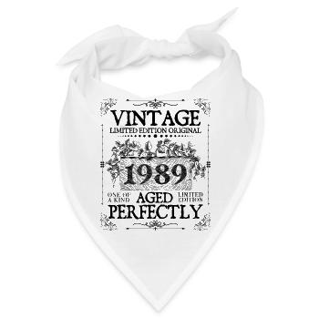 1989 | Vintage Aged Perfectly seit 1989 Geburtstag - Bandana - Weiß - Vorne